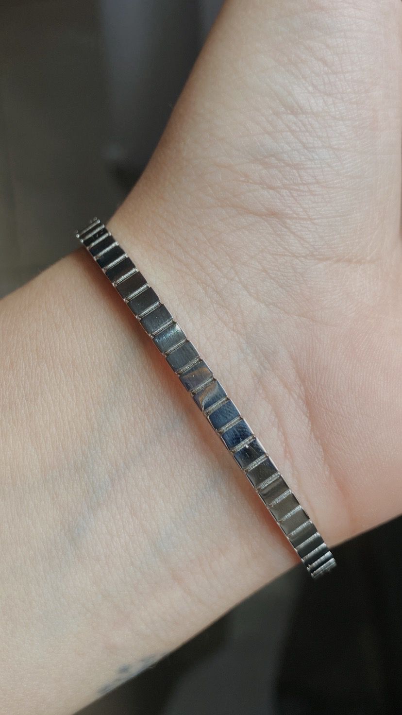 Pulsera plizada plata